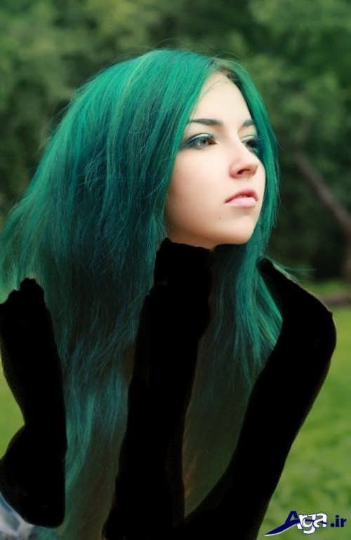 رنگ مو سبز زمردی زیبا و متفاوت 