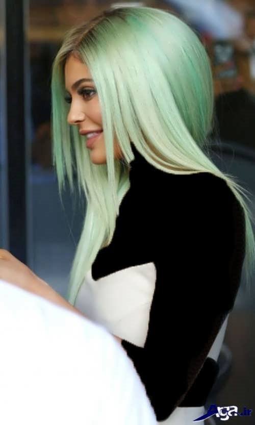 رنگ مو سبز برای موهای بلند 