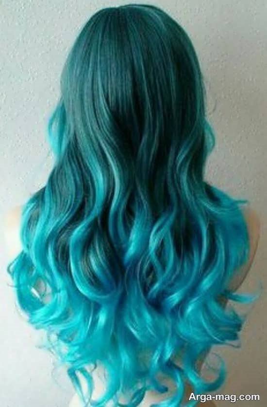 رنگ موی سبز آبی زیبا