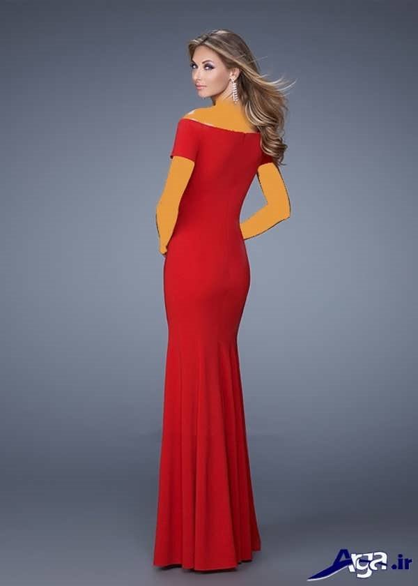مدل لباس شب بلند زیبا قرمز