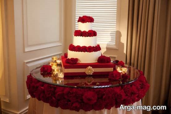 تزیین کیک با گل برای عروسی 