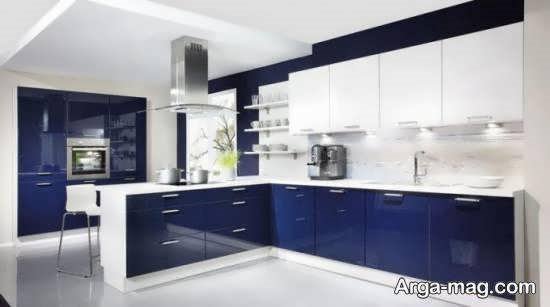 انواع ایده های زیبا و منحصر به فرد طراحی آشپزخانه با رنگ آبی