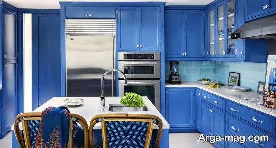 انواع دکوراسیون آشپزخانه آبی زیبا و شیک 