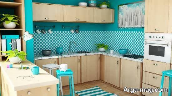 گالری شیک و مدرن ایده های طراحی آشپزخانه آبی
