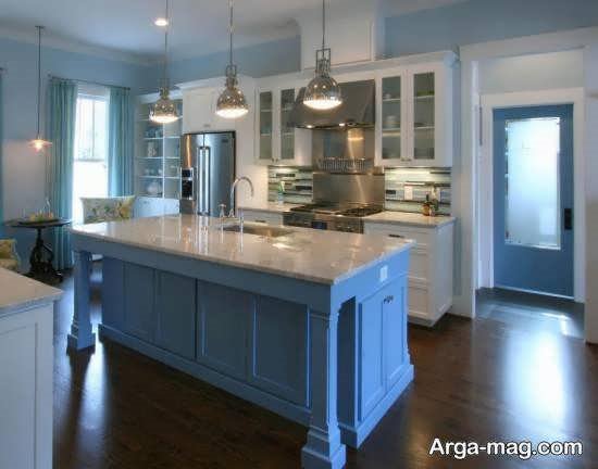 انواع طراحی آشپزخانه آبی با ایده های مدرن و بینظیر