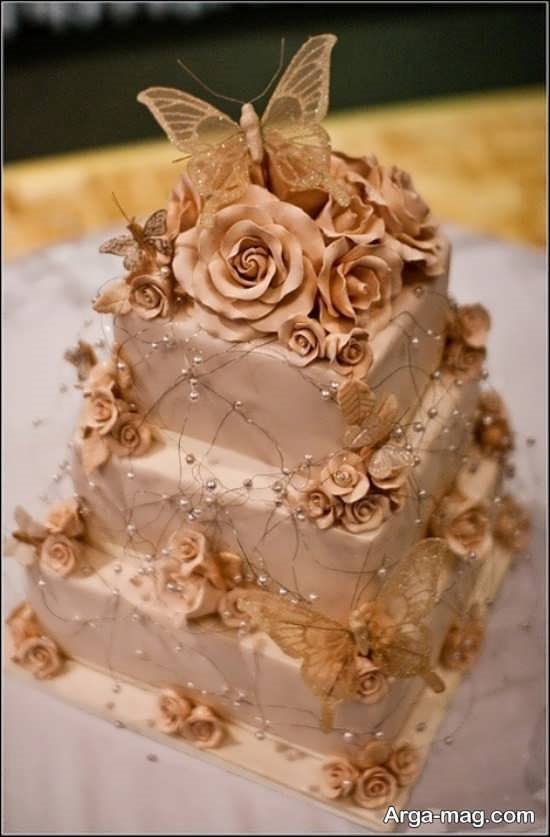 تزیین زیبا و شیک کیک عروسی 