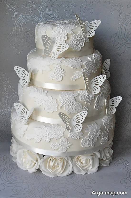 تزیین زیبا و شیک کیک عروسی 