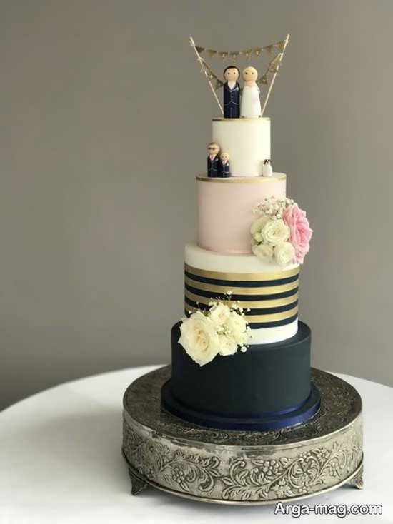کیک عروسی گرد و فانتزی 