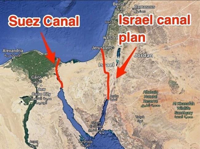 آمریکا و اسرائیل به جای سوئز کانال جدیدی احداث می کنند؟ - بررسی های رسانه  ای تحریریه