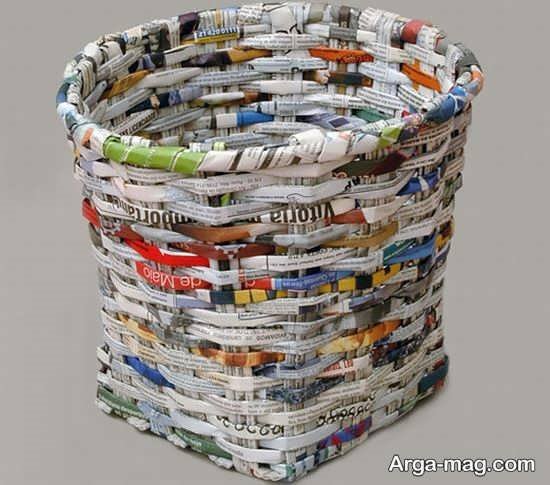ساخت سطل زباله با روزنامه