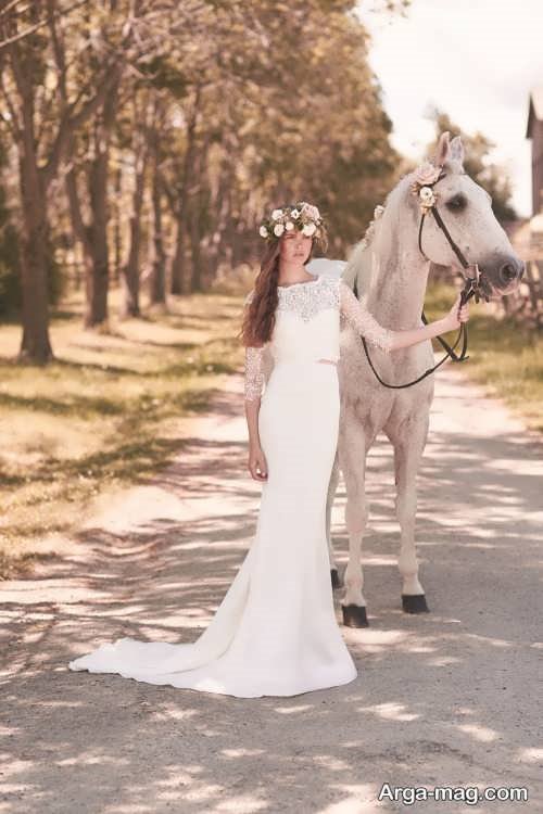 ژست عکس عروس با اسب 