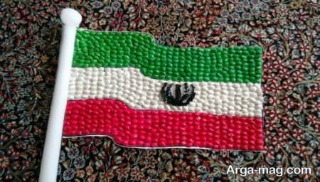 کاردستی زیبای پرچم ایران به شکل برجسته