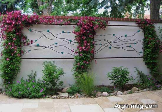 طراحی لاکچری دیوار حیاط
