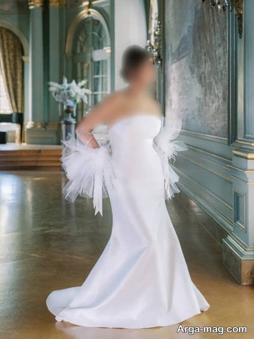 مدل لباس عروس 1401 یقه باز و ساده 