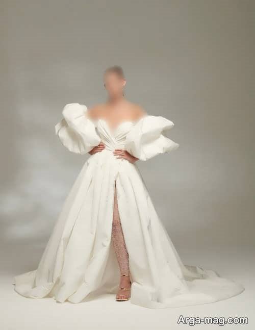 مدل لباس عروس 1401 چاکدار