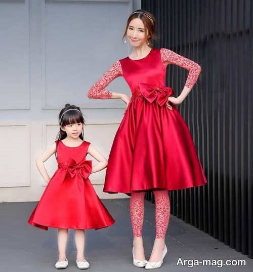 مدل لباس مجلسی ساده برای مادر و دختر 