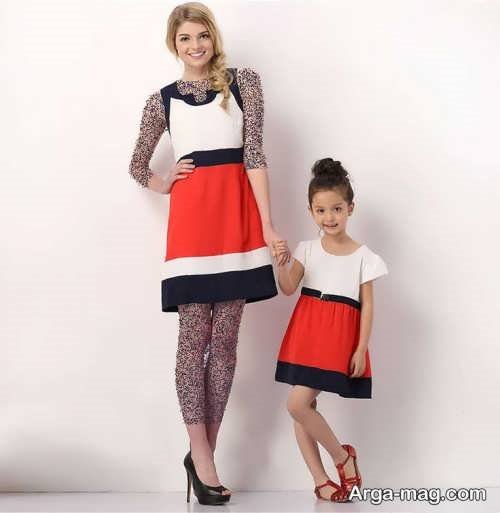 مدل لباس مجلسی کوتاه و زیبا برای مادر و دختر 