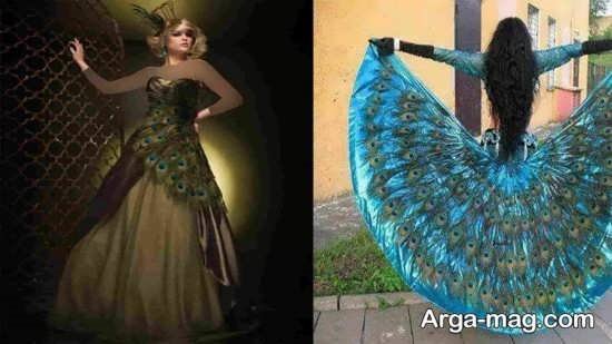 مدل لباس طاووسی با طرح زیبا