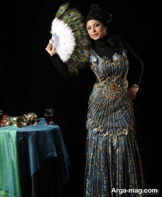 لباس مجلسی طاووسی
