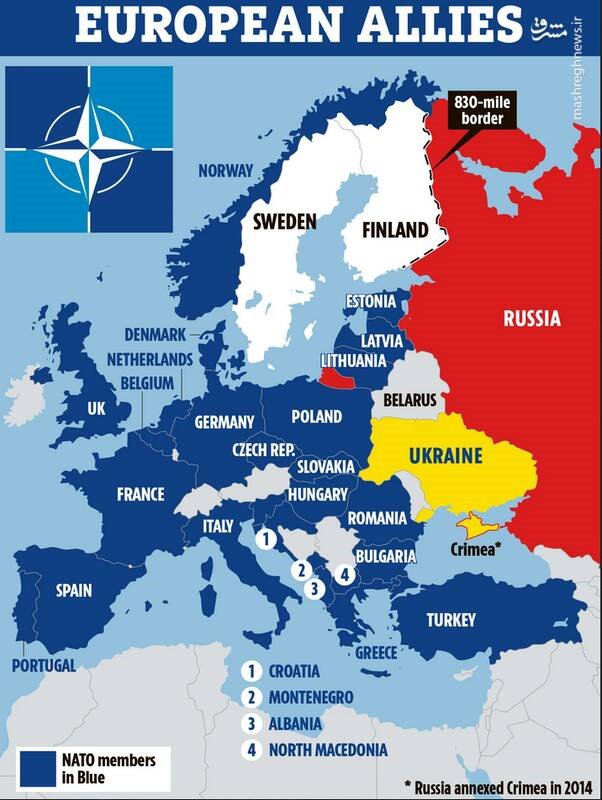 وزیر دفاع اوکراین: چشم اندازی برای پایان سریع جنگ وجود ندارد/ گروکشی اردوغان در راه عضویت سوئد و فنلاند در ناتو +نقشه و تصاویر