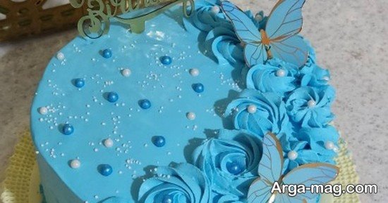 طراحی کیک تولد آبی
