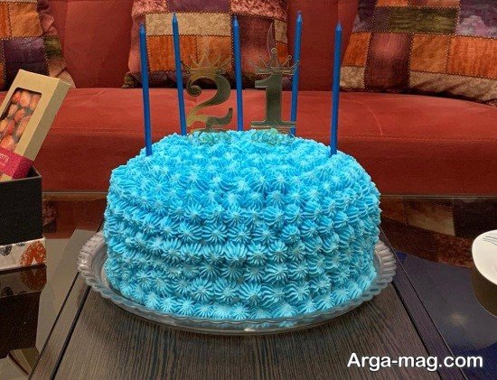 کیک تولد آبی 