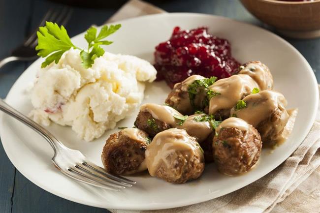 Swedish meatballs with cream sauce and parsley. Photo: Brent Hofacker/Shutterstock