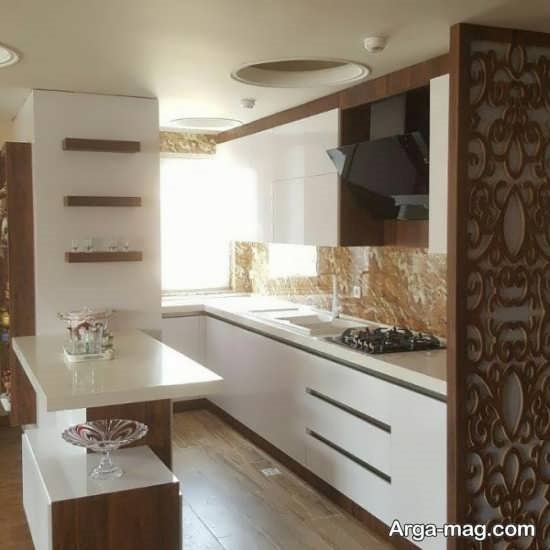 کابینت آشپزخانه کوچک با طراحی متفاوت 