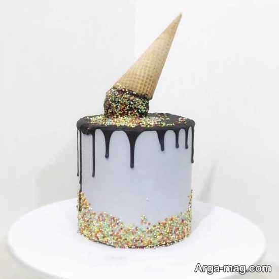 شیک ترین دیزاین کیک با قیف بستنی