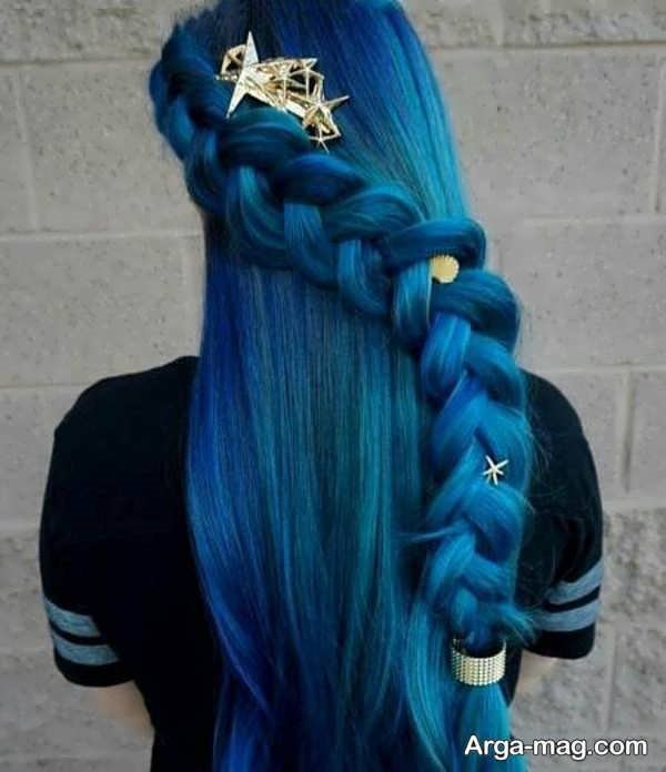46 مدل شیک شینیون موهای آبی