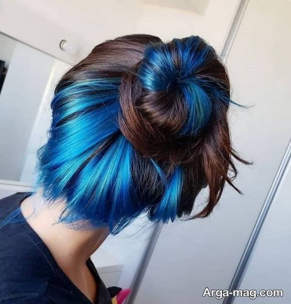 46 مدل شینیون برای مو با تناژهای رنگی مختلف آبی