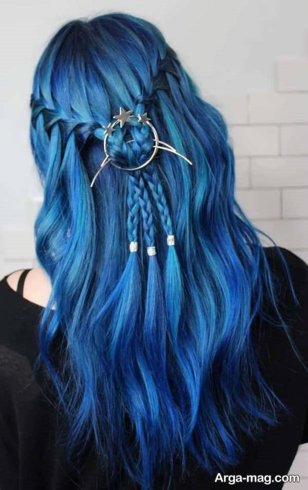 46 مدل شینیون برای مو با تناژهای رنگی مختلف آبی