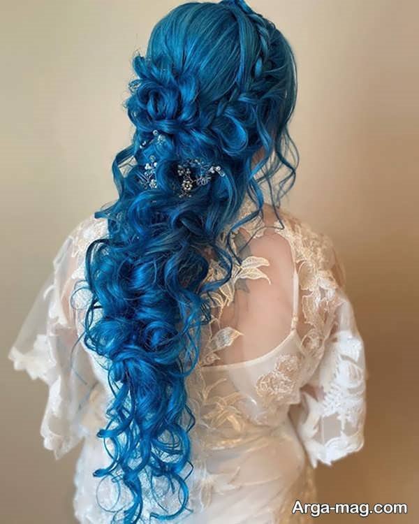 ایده هایی زیبا و جذاب از شینیون موی آبی