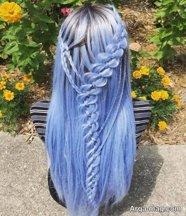  شنیون موی آبی ایده آل