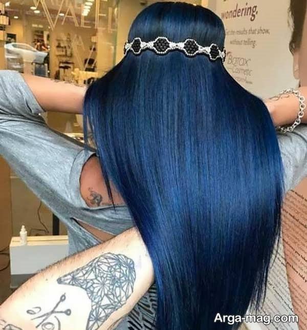 مدل شینیون منحصر به فرد برای مو با رنگ آبی