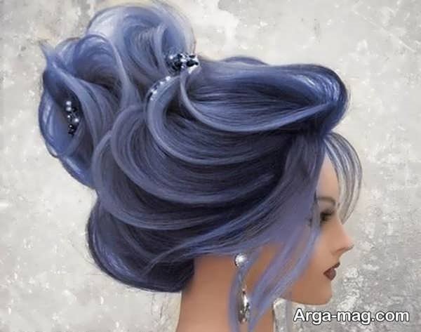 ایده هایی زیبا از شینیون موی آبی