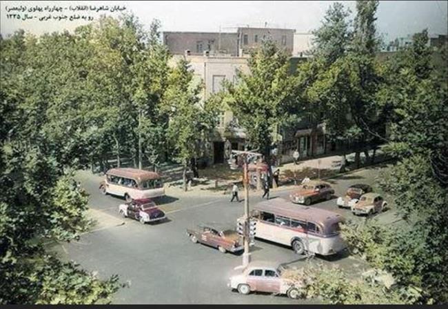 عکس؛ وقتی چهارراه ولیعصر تهران شبیه یک جنگل بود
