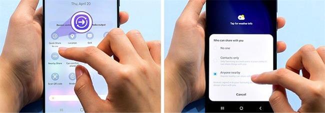 Quick Share را از منوی گلکسی فعال کنید تا فایل‌ها را راحت ارسال کنید