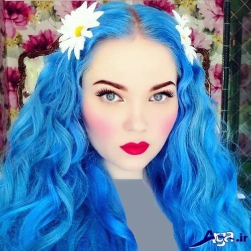 رنگ موی آبی زیبا 