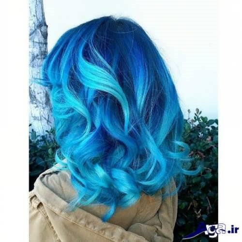 رنگ موی زیبا و جدید آبی 