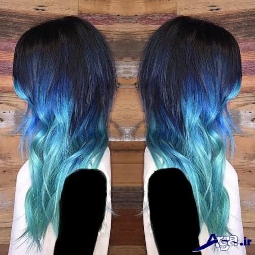 رنگ موی زیبا آبی 