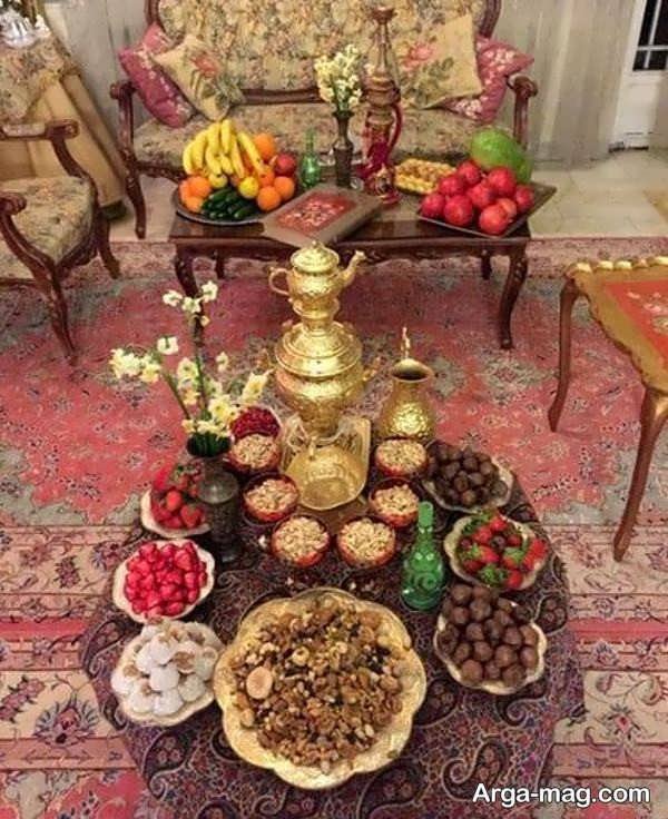 ایده های متنوع تزیین سفره شب چله