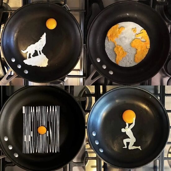 آشپز که هنرمند باشه با تخم مرغ هم اثر هنری خلق می کنه!
