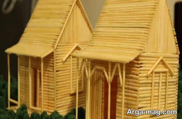 کاردستی چوبی با طرح خانه