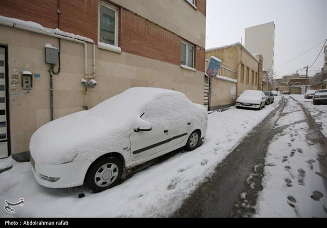 بارش برف در همدان