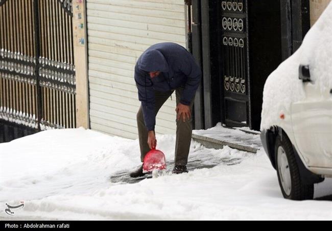 بارش برف در همدان