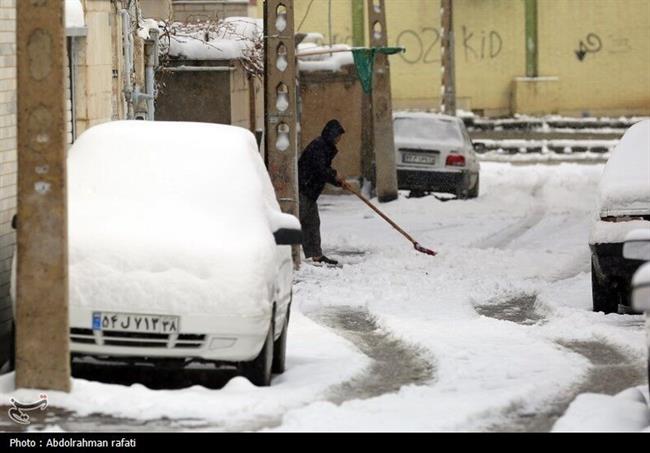 بارش برف در همدان