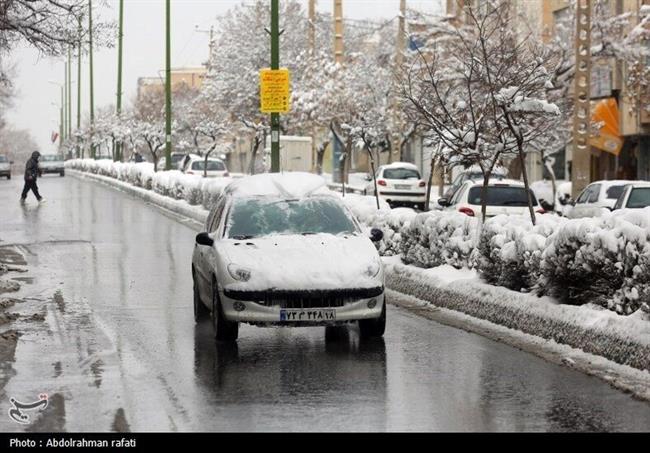 بارش برف در همدان