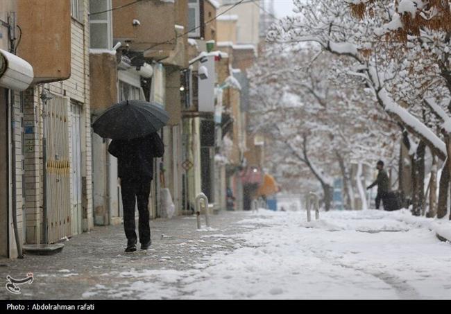 بارش برف در همدان