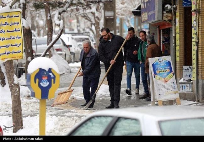 بارش برف در همدان